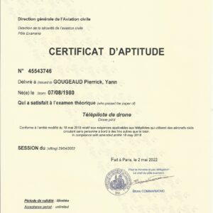 Certificat d'Aptitude Télépilote Drone